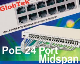 Midspan Power over Ethernet 24 Portas